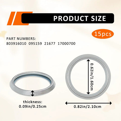 15 Pack M16 Oil Drain Plug Crush Washers 16mm Copper Alloy Seal Kit For Subaru Transmission And Engine Drain Plugs PN 803916010 display