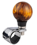 Brown Steering Wheel Knob Ball Spinner Booster Handle For Tractors Forklifts And Lawn Mowers Non Slip Rubber Grip Resin Core