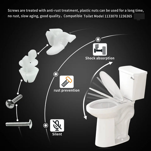 Kick Floor Wobbles To The Curb With These Rock Solid Toilet Seat Bolts And Captive Screws hassle-free installation pack with nylon nuts.
