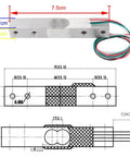 Two Pack Digital Load Cell Weight Sensor Kit With Screws And HX711 Module for DIY Portable Kitchen Scale Arduino Compatible 10kg sensor diagram