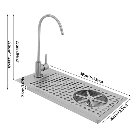 Zero Stress Slick Stainless Steel Sink Glass Rinser With Easy Faucet Mount Heavy Duty Dual Spray Wand For Commercial Bars And Home Cafes Flushes Cups Clean Quick