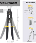All In One Wire Rope Crimping Tool Kit With One Sixteenth Inch Cable And M6 Turnbuckle Set dimensions and accessories