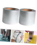 Two Rolls Butyl Repair Tape Sealant For Roof Leaks, Pipe Cracks, And Outdoor Surfaces, Quick Fix Waterproof Tape shown alongside usage examples