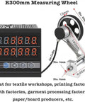 Heavy Duty Rolling Measuring Wheel With Smooth Encoder Dead Nuts Accuracy Cable And Wire Length Tracker For Fishing Line Tracks showing the measuring display and wheel components.