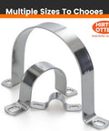 Workhorse Six Pack 3 Inch Thickened 304 Stainless Steel U Clip Pipe Brackets in multiple sizes for robust mounting.