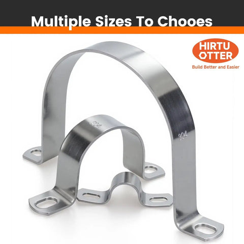 Workhorse Six Pack 3 Inch Thickened 304 Stainless Steel U Clip Pipe Brackets in multiple sizes for robust mounting.