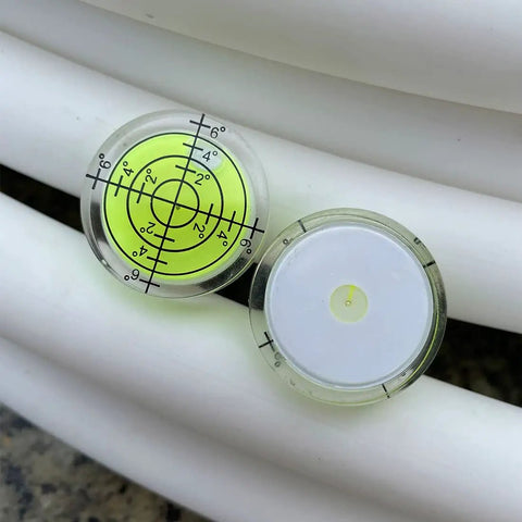 Solid 3 Pack Circular Bubble Level Stickers To Nail Your Alignment Camera Tripod Turntable And Telescope Precision Mounting Gear Straight Shooting Tool, acrylic bubble levels with clear degree markings.
