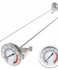 16 Inch Long Stem Deep Fry Thermometer With Pot Clip Two Pack Instant Read 2 Inch Dial Meat Thermometer For Deep Fry Turkey Grill Candy Coffee