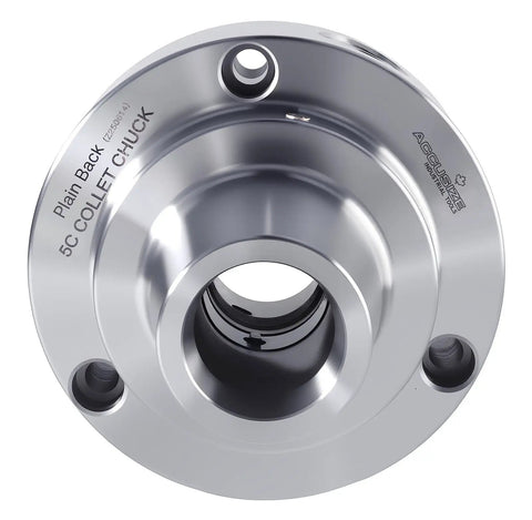 5C Collet Chuck 5 Inch Plain Back For Lathe Machine With Recessed Back Plate Ready To Install Via Adapter Heavy Duty 0.0006 TIR