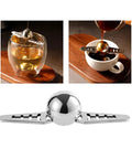 Coffee Ice Sphere Maker Stainless Steel Ball Mold Reusable Ice Sphere For Cold Brew Iced Coffee And Lattes tool with glasses