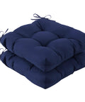 Durable Outdoor Chair Cushions Set Of 2, 19 X 19 X 5 Inches, Waterproof And Fade Resistant Navy Blue Cushions For Patio And Garden.