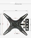 Universal Desk TV Stand With 360 Degree Rotating Wall Mount Bracket For Flat Screens Size 14 To 32 Inches height adjustable mounting specifications.