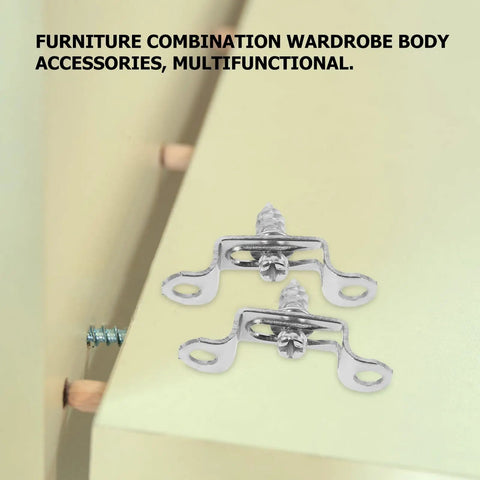 Heavy Duty Stainless Steel Furniture Fastener Kit With Invisible Three In One Connectors And Knockout Joint Screws For Straight Shots On Tight Cabinet Fixes Today, showing connectors on a cabinet.