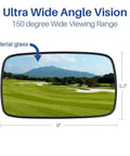 Extra Wide Panoramic Golf Cart Rear View Mirror delivering sweet clarity and smooth visibility for Ezgo Club Car Yamaha 5.2x9 curved lens