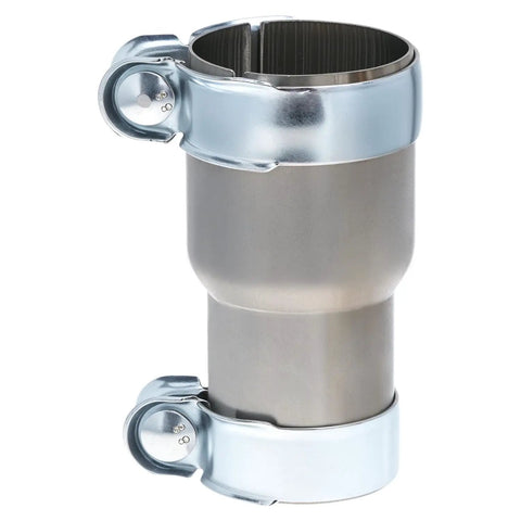 Stainless Steel Exhaust Adapter With Clamps, Two Pack, Fits 2.5 Inch To 3 Inch Exhaust Systems, Universal Car Fit, Noise Reduction