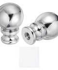 Two Ball Lamp Finials In Silver Metal One And A Half Inch Tall With Standard Harp Thread Quarter Inch By Twenty Seven