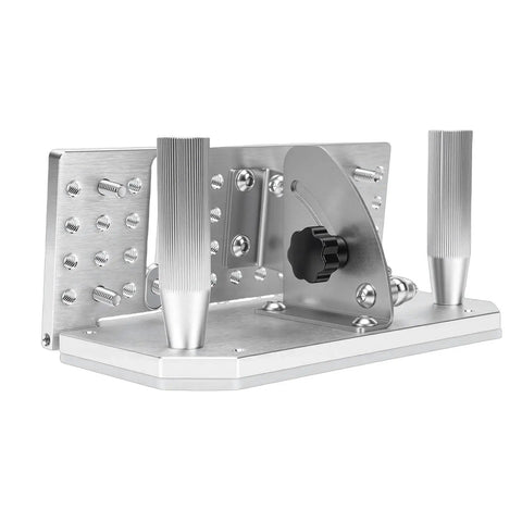 Jiawu Adjustable Belt Grinder Sharpener Jig For Blade Sharpening with CNC aluminum frame and stainless steel base.