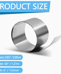 Premium 304 Stainless Steel Shim Stock Roll In Full Hard Temper, 50 Inch Long, 6 Inch Wide, 0.003 Inch Thick, Rustproof
