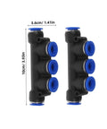 Top Notch 8 Piece Pneumatic Push To Connect Fittings Kit for Air Hose Quick Connectors Ideal For Industrial Automation With High Precision And Temp Resilience For Extreme Conditions black plastic manifold fitting, 10cm x 3.6cm
