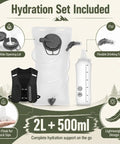 No Bounce Hydration Vest For Running With 2L Bladder And 500ml Soft Flask showing wide opening lid and flexible drinking tube.