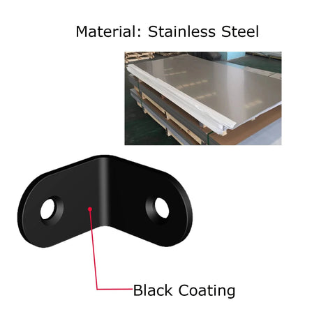 Black L Shaped Corner Brackets 1x1x0.6 Inch Small Angle Braces for Wood Furniture with stainless steel material and black coating
