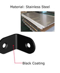 Black Corner Braces Heavy Duty L Brackets with black coating and screw holes for tight reinforcement in wood and wall projects.