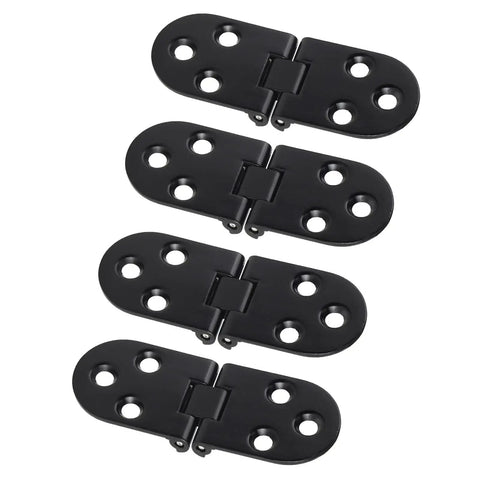 Rugged Black Zinc Alloy Door Hinge Flap For Cabinets And Tables, Heavy Duty Flip Down Cabinet Hardware, four hinges detail view.