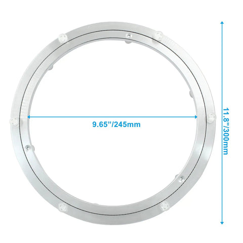 Super Smooth As Butter 12 Inch Aluminum Lazy Susan Bearing With Rock Solid Ball Rotation Heavy Duty Swivel Platform measurements and design.