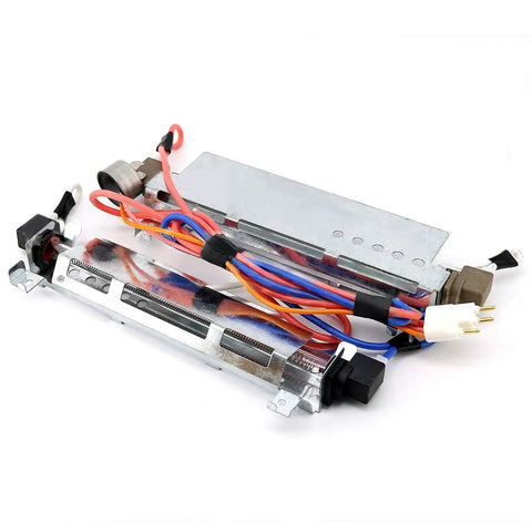 Fridge Defrost Heater And Thermostat Repair Kit For GE Hotpoint Kenmore, includes two defrost heaters and thermostat, wires visible