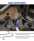 Brake Caliper Press Tool With 360 Degree Swing Ratchet Piston Spreader For Disc Brake Calipers, Includes Double Caliper Hangers