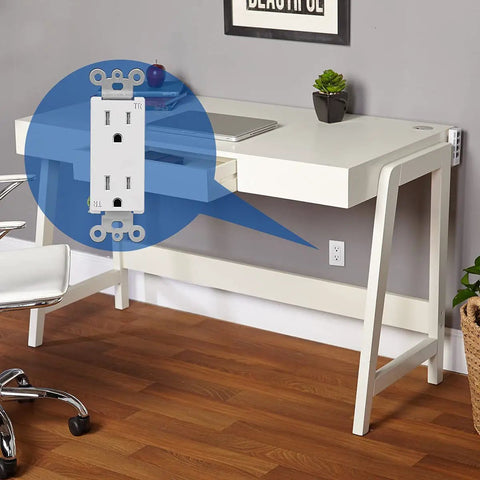 50 Pack 15 Amp Decorator Wall Receptacle Outlets Tamper Resistant TR UL Listed 15A 125V 2 Pole 3 Wire White With Back Push-In And Side Terminal Wiring For Easy Install And Kid Safe