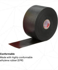Self Fusing Rubber Electrical Insulating Tape For Cable Splices And Terminations 2 In By 30 Ft Black Pro Grade Heavy Duty EPR