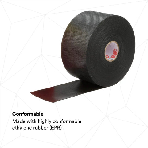 Self Fusing Rubber Electrical Insulating Tape For Cable Splices And Terminations 2 In By 30 Ft Black Pro Grade Heavy Duty EPR