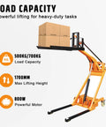 Heavy Duty Electric Pallet Stacker Lift 170cm Foldable Design 500-700kg Capacity Smooth Electro-Hydraulic Raise showcasing load capacity and features.