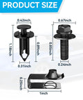 Dimensions of fasteners from All In One 35 Piece Car Bumper Clip Kit With Body Bolts U Nuts And Fender Clips For Engine Splash Shield