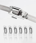 Premium 304 Stainless Steel Hose Clamps Kit Featuring Adjustable Worm Gear Band Design For Ducts And Hoses With Rigid Core Construction That Wraps Securely To Lock In A Tight Even Grip Resisting Stretching And Deformation For Heavy Duty Automotive And. 45mm x 15mm clamp