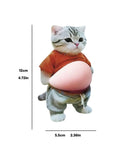 2 Pack Cat Themed Door Stopper Wall Protectors With Adhesive Soft Rubber Base Door Knob Shield with cartoon cat design, dimensions