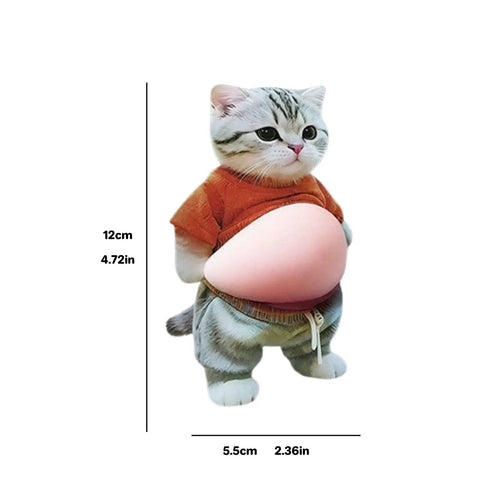 2 Pack Cat Themed Door Stopper Wall Protectors With Adhesive Soft Rubber Base Door Knob Shield with cartoon cat design, dimensions
