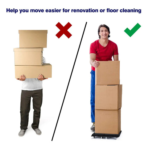 2 Pack Small Furniture Dolly With Four Wheels Connectable Flat Moving Dollies For Heavy Appliances Up To 500 Lbs Portable And Easy To Use Black Great For Moving Couches Sofas And Appliances In Tight Spaces