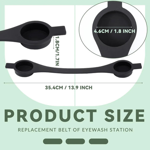 Emergency Eye Wash Station Pull Strap Replacement Black Dust Cover showing dimensions 35.4cm x 4.6cm PVC rubber