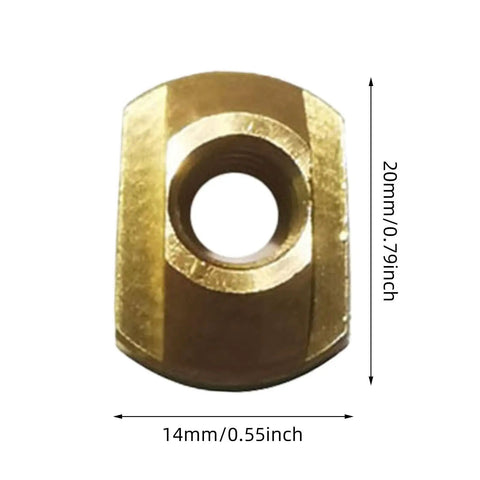 20 Piece M8 Hydrofoil Mounting T Nuts Hardware Kit For Water Sports Boards, high strength brass T nut dimensions shown