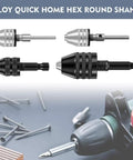 Drill Chuck Conversion Adapter For Impact Drivers And Cordless Screwdrivers Hex Shank To Round Shank Drill Bit Adapter Quick Switch