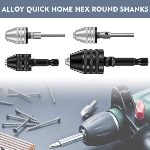 Drill Chuck Conversion Adapter For Impact Drivers And Cordless Screwdrivers Hex Shank To Round Shank Drill Bit Adapter Quick Switch