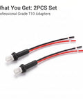 Rugged T10 Male Socket Connector Pair With Pre Wired Extension Plug Adapter For Turn Signal Brake Tail Light DRL Bulb Holder Harness - 2PCS set