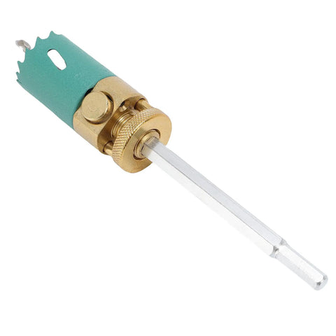 Get That Clean Cut With This Super Fast Carving Hole Saw Kit For Wood Drywall MDF And Plastic. Alloy Steel Core Design Cuts Like Butter Without Clogging Your Drill Bits For Serious DIY Projects. 7.5mm hex shank hole saw with wrench