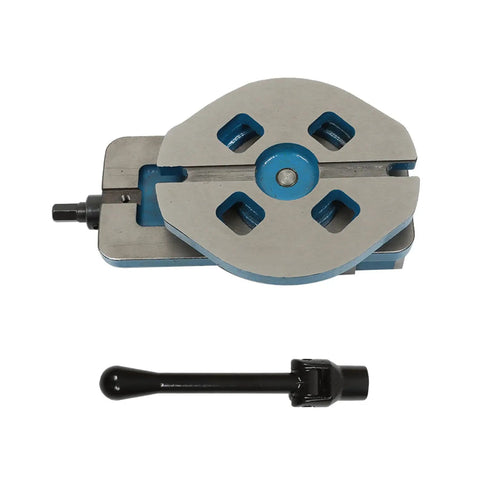 Top view of 2 Inch Precision Milling Vise With 360 Degree Swivel Base For Milling And Drilling Machines, Blue Clamp Vise, Rock Solid Cast Iron