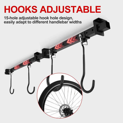 Ceiling Mounted Bike Rack For Garage And Basement, Heavy Duty Hangers With Rubber Pads, Adjustable Ceiling Hooks For Bikes