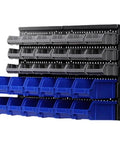 30 Bin Wall Mounted Storage Rack for Screws Nuts Bolts and Small Hardware Parts Heavy Duty Garage Tool Organizer with Bright Multi Colored Bins