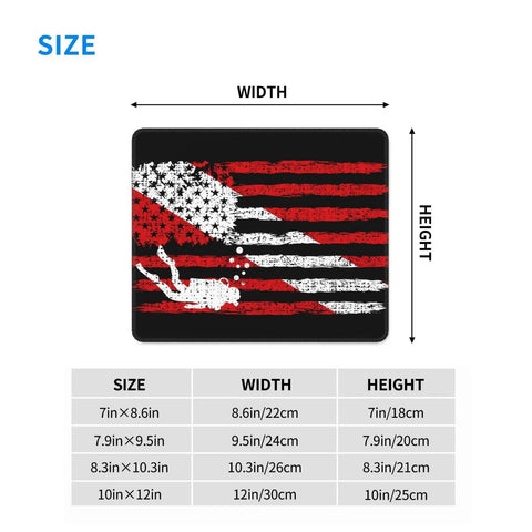 Vintage Scuba Dive Flag Mouse Pad For Laptop And Desk Setup Non Slip Water Resistant Desk Mat For Home Office Wireless Mouse
