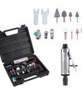 Top Tier 25000 Rpm Air Die Grinder Kit With Quick Chuck And 16 Piece Set, includes various grinding attachments and tools.